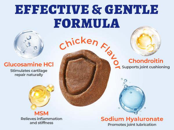 Wellix 260-Count Dog Hip and Joint Chews, Joint Supplement with Glucosamine Chondroitin MSM, Hip & Joint Pain Relief for All Breeds