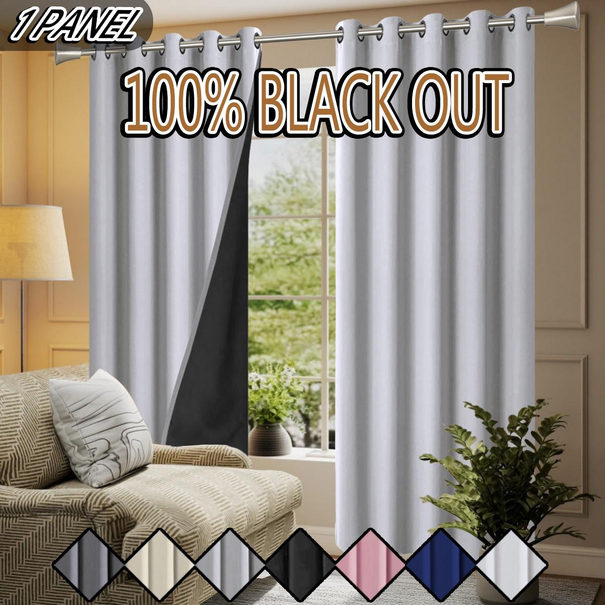 1 piece, 100% blackout and sun protection curtain, modern romantic minimalist solid color polyester material film lining, making the interior darker, top perforated hanging method, suitable for bedrooms, dining rooms, living rooms, kitchens