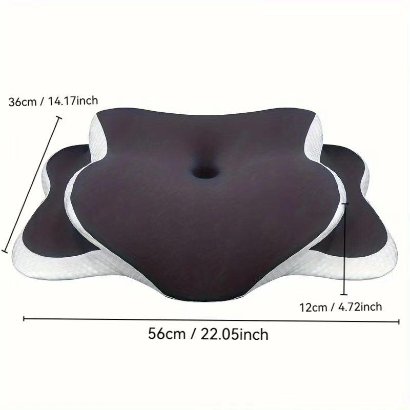 Double Sided Ergonomic Neck Pillow, Travel Neck Cushion, cooling skin-friendly cover and odor-free memory foam. Zoned support with widened armrest, soft comfy, fits all sleeping positions for home use, Neck Rest Cushion