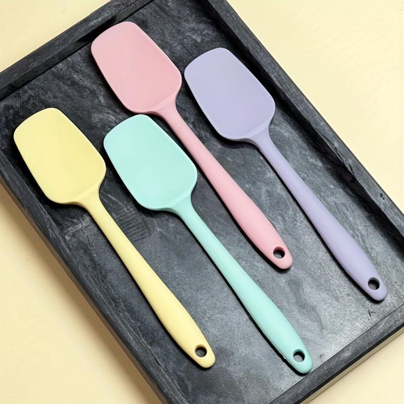 4-Pack Food Grade Silicone Scraper Bakeware - Heat-Resistant, Corrosion Resistant, Durable Kitchen Tool for Cooking, Cream Spreading, Mixing, Salad Prep, Cake Baking