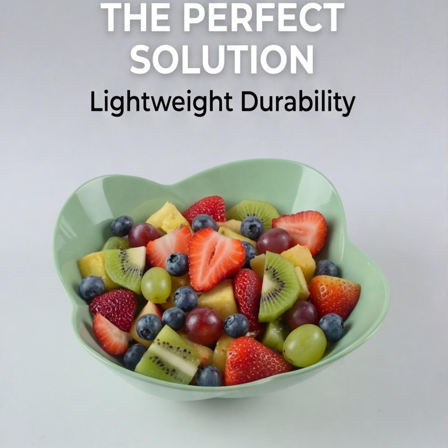 3-Piece High-Edge Large Floral Melamine Bowl Set, Stackable Non-Slip Kitchenware, Unique Design, Dishwasher Safe, Modern Style