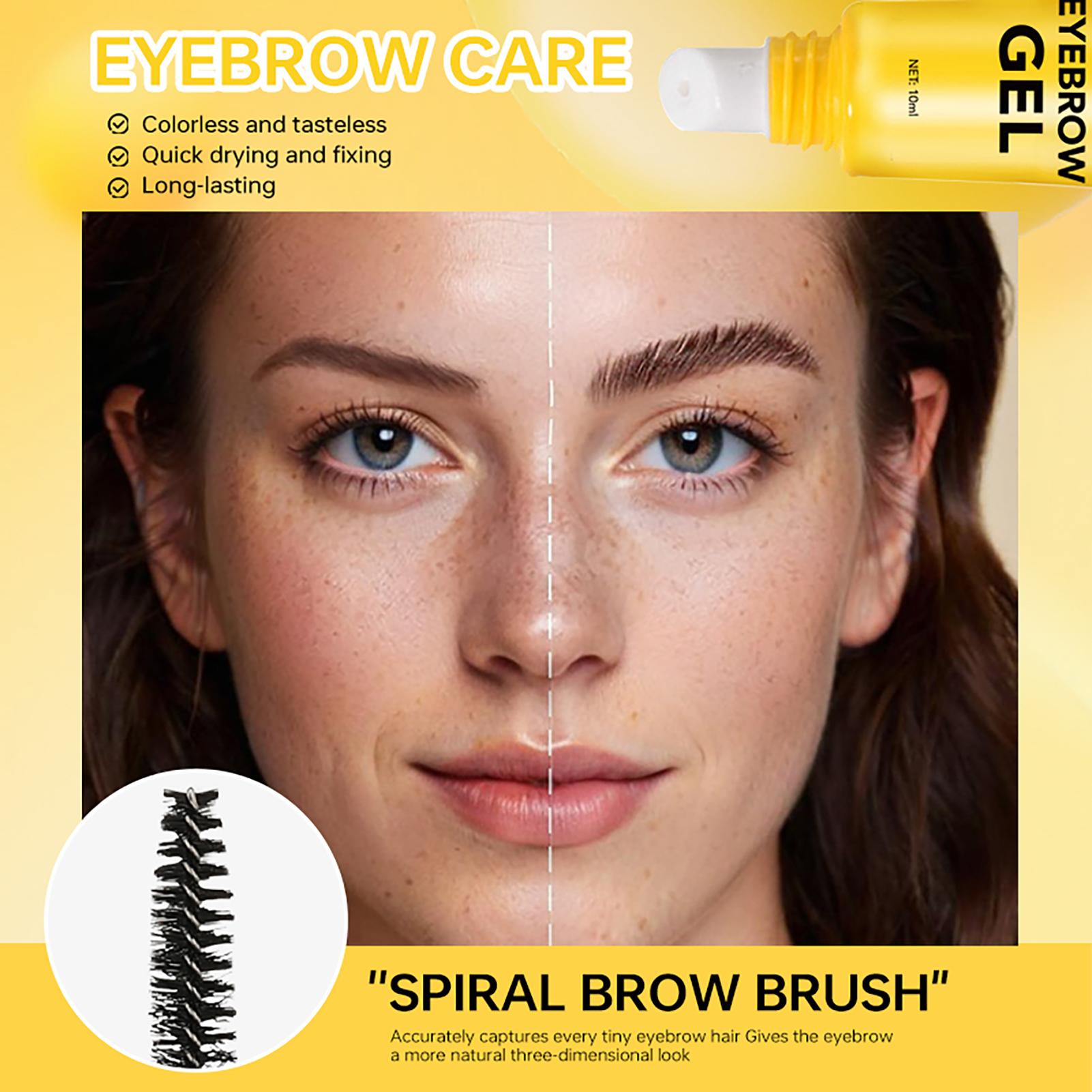 Wild Eyebrow Gel, Natural Setting Transparent Colorless Soft Jelly Shaping Brow Wax, Brow Styling Gel with Long-Lasting Hold and Easy Application