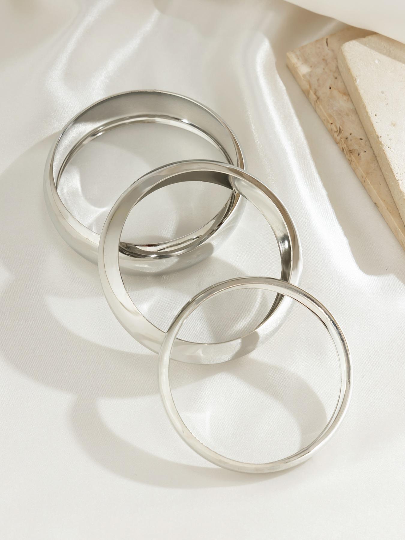 Vintage Punk Exaggerated Bangle (3pcs), Fashionable Curved Bracelet for Men & Women, Simple Jewelry for Party, Daily Clothing Decor, Trendy Fashionable Accessories, Trendy All-match & Exquisite Jewelry for Birthday Gift