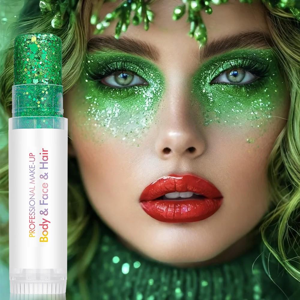 Single Pack Diaoni Christmas Party Glitter Balm, Long-Lasting Shimmer, Face Body Hair Use, Cosplay Essential, Halloween Party Dance Event