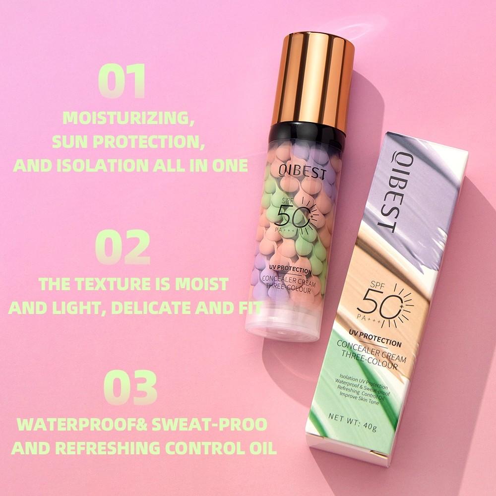 3 in 1 Color Correcting Serum and Sunscreen SPF 50 Pa+++, Moisturizing Formula for Radiant Skin, Oil Control Hydrating and Even Skin Tone, Facial, Hydrate