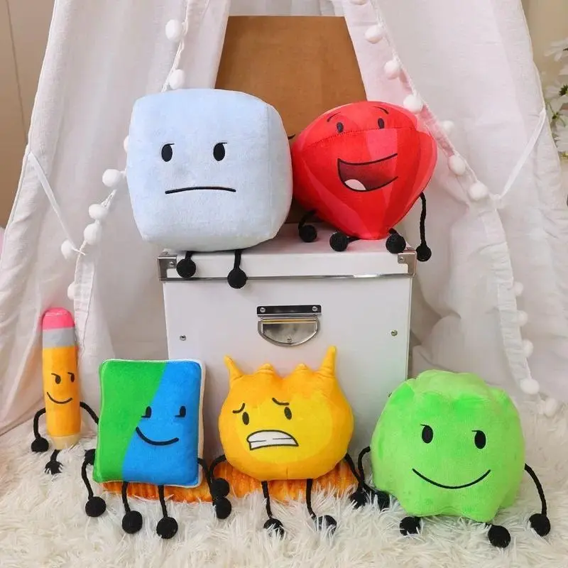 20-25cm BFDI Plush Toy Dream Island Stuffed Doll Leafy Firey Flower Waterdrop Bubble Animal Plant Plushie Pillows Kids Gifts Toy