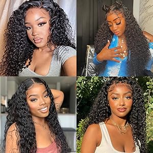 Tuneful Water Wave 13x6 HD Transparent Lace Front Wigs Human Hair 180 Density Wavy Human Hair Wigs for Women Curly Wave Hair Pre Plucked with Baby Hair