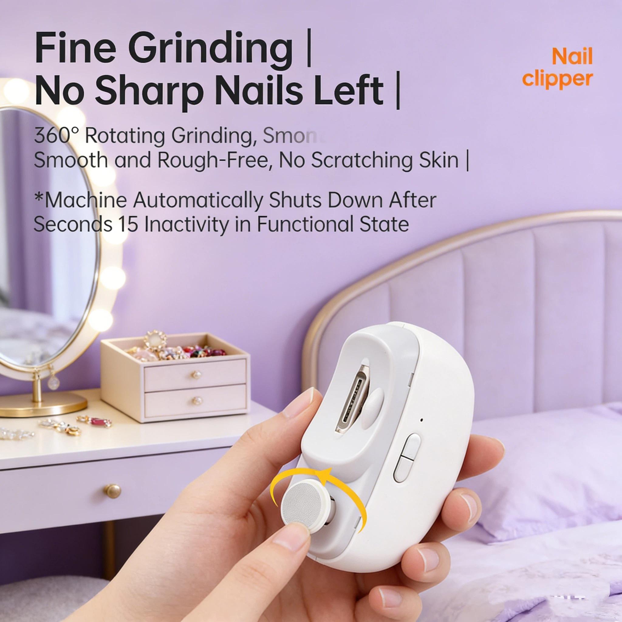 Electric Nail Clippers Automatic Multi-Function Anti-Splash Manicure Polisher, Baby Infant Toddler Electric File Grinder