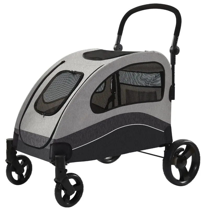Heavy Duty Dog Stroller for Large Dogs Up to 135Lb, Dual-Entry Pet Stroller