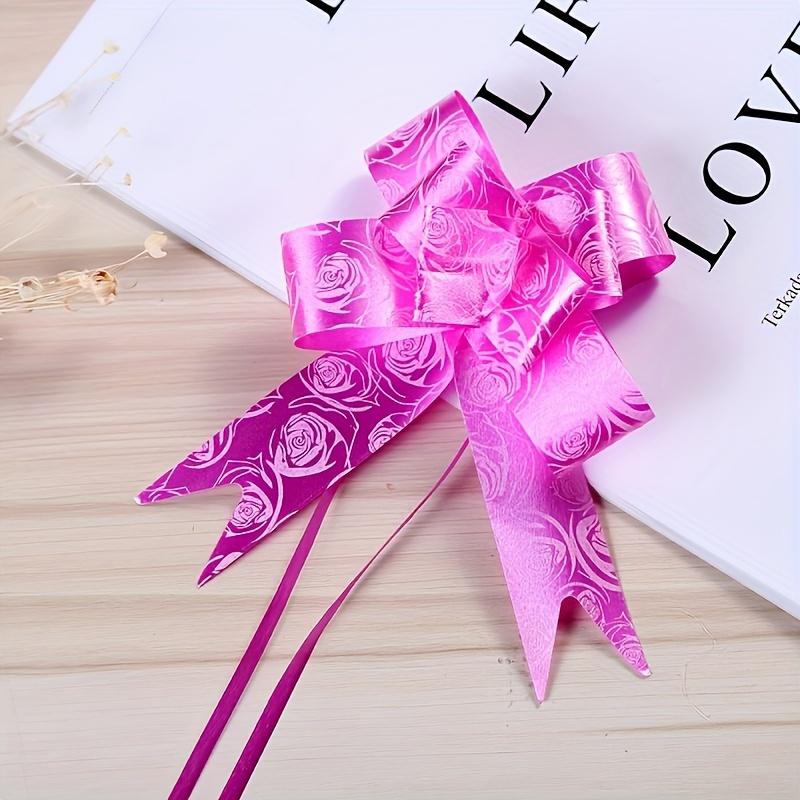20pcs Rose Print Pull Bows 10 Colors 5.5Inch Large Pull Bows Ribbon Perfect for Gift Box And Bag Wrapping, Basket Decoration, Christmas Tree Decor, Weddings, Birthdays And Party
