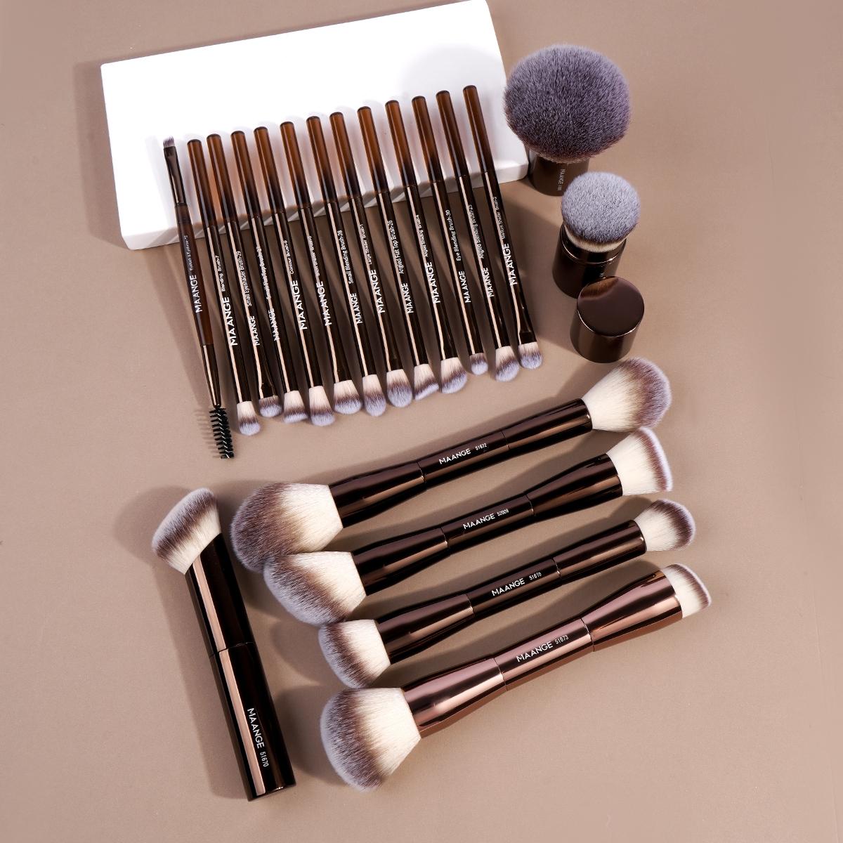 MAANGE Multi-Use Makeup Brush Set, 7-Count Ergonomic Cosmetic Brushes, Face Makeup Brushes for Blush, Contour, Highlighter and Concealer, Makeup Blending Brushes and Professional Facial Detailing Tools for Women and Girls