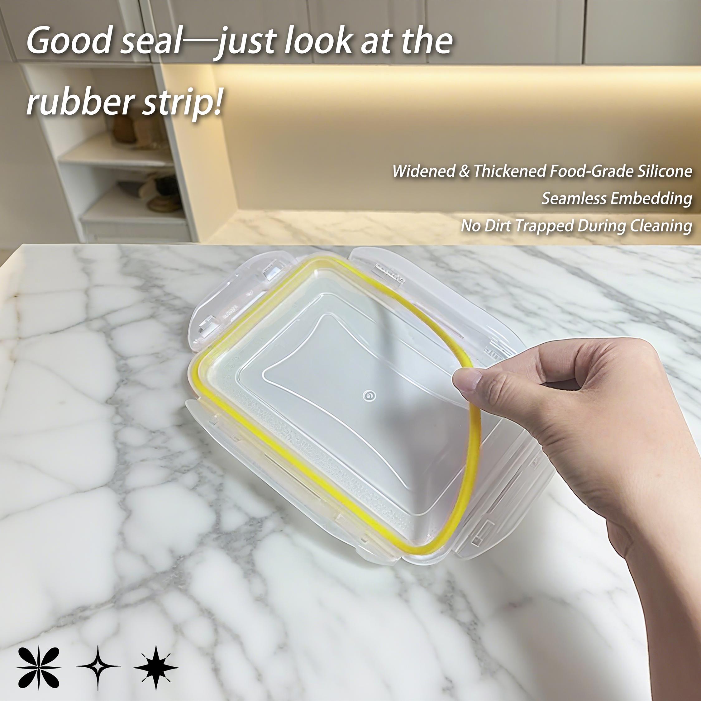 48-Piece / 24-Piece / 8-Piece Reusable Meal Prep Containers with Lids - Rectangular Space-Saving Design, Hollow Waterproof Silicone Construction, Air-Tight Seal, Freezer-Safe & Dishwasher-Safe, Suitable for Storing and Preserving Both Raw and Cooked Foods