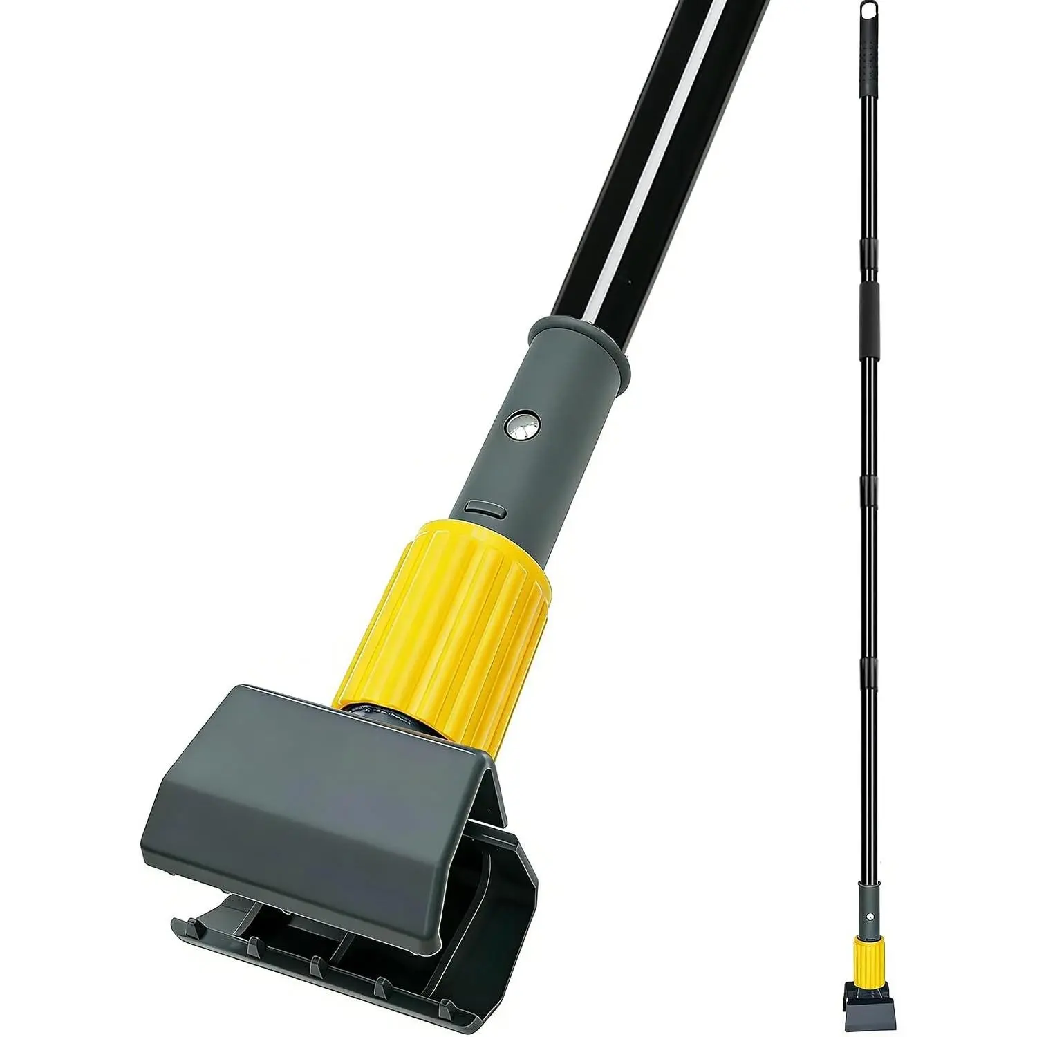 Commercial Mop Handle Heavy Duty, Industrial Mop Stick with Jaw Clamp Wet Gripper Mops Head Replacement Holder for Floor Cleaning