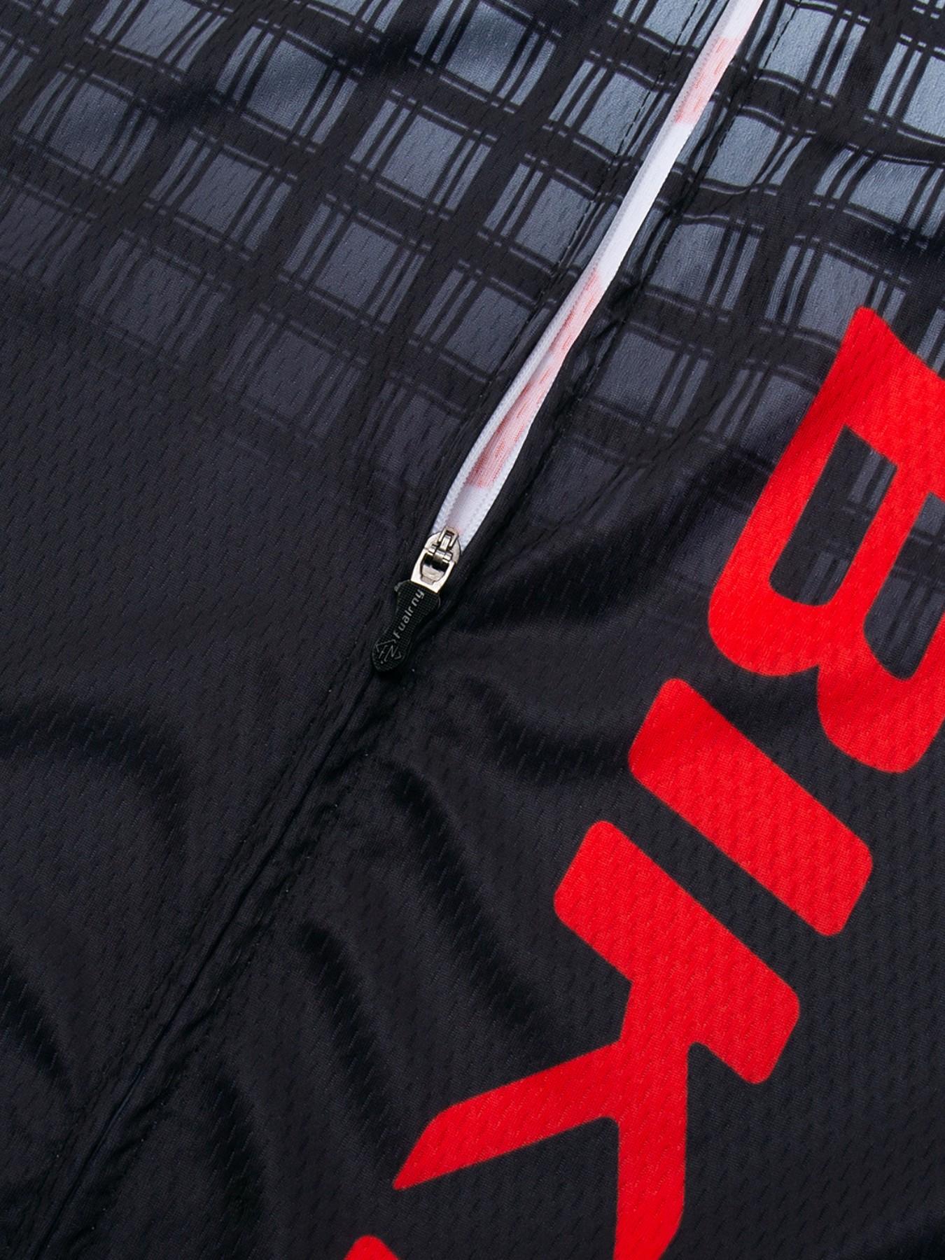 Men's Professional Cycling Shirt, Breathable Polyester Knit Fabric, Geometric Pattern, Round Neck Short Sleeve, Spring/summer/autumn