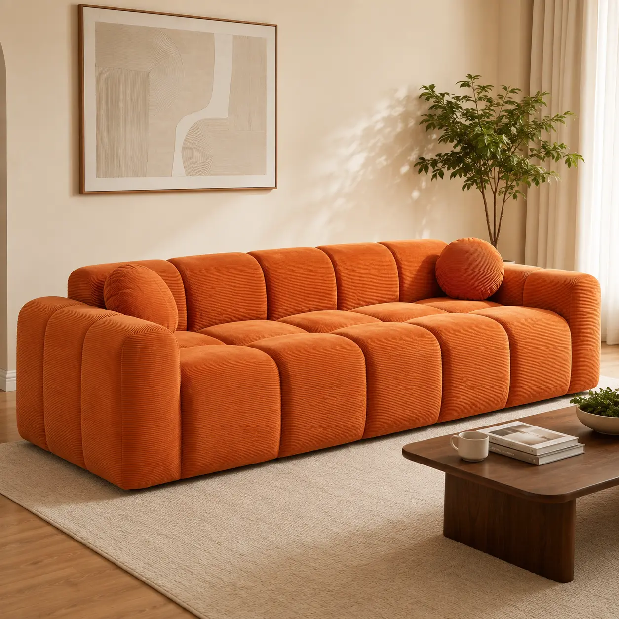 Modular Sectional Sofa, Cloud Sectional Couch with Deep Seat, Modern L-Shape Corner Sofa Couch with Right Facing Chaise,Upholstered Boneless Couches for Living Room Bedroom