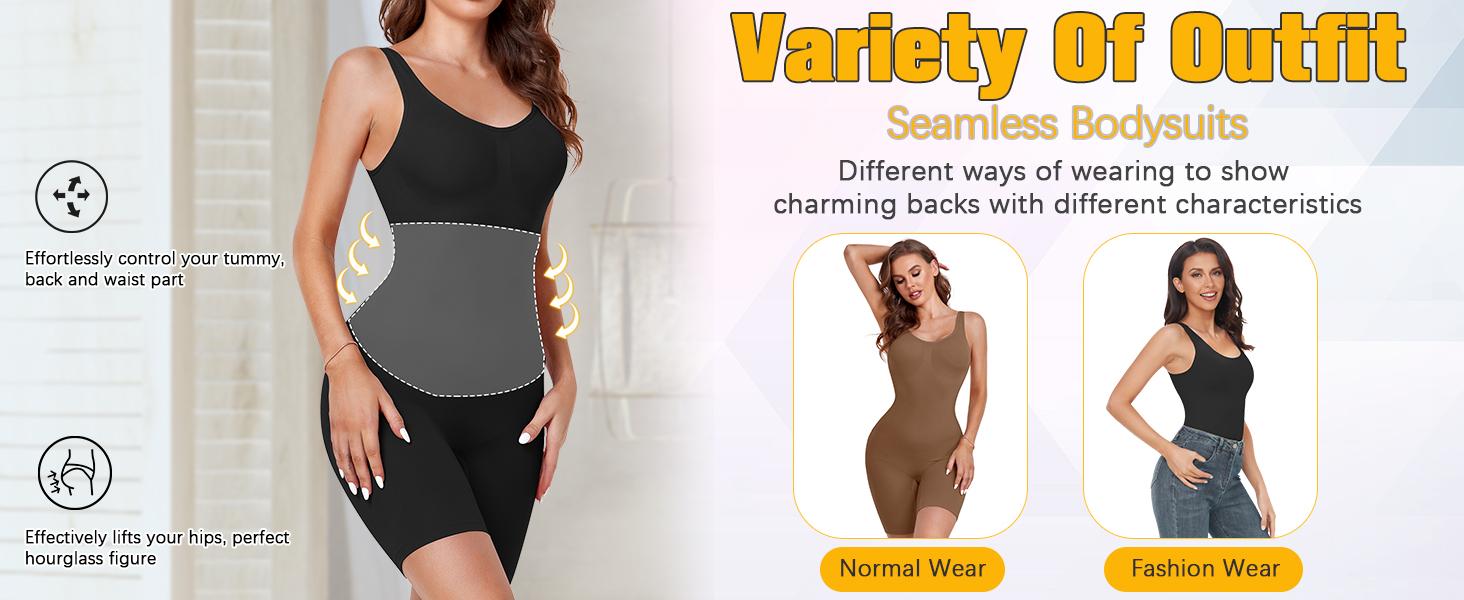 Shorts Bodysuit for Women Tummy Control Shapewear Sexy Butt Lifting Workout Bodycon One Piece Short Jumpsuit Minimalist Comfy Smooth Fabric SpringStatements