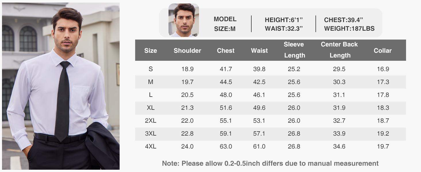 3-Pack Alimens&Gentle Men's Dress Shirts 4-way Stretch Long Sleeve Collared Solid Wedding Dating Button Down Shirts Business Casual Breathable Outfits Menswear