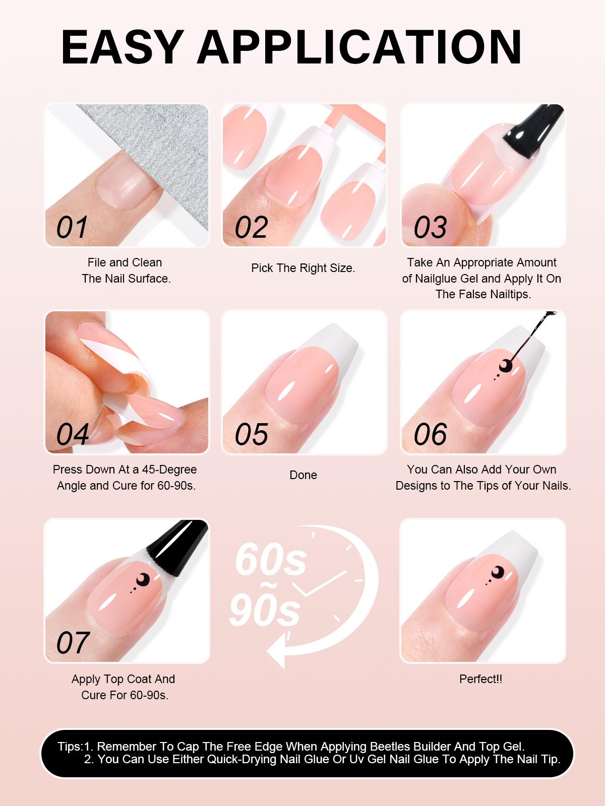 Aillsa Extra Short Coffin French Tip Press on Nails - 180pcs Classic Nude/White Full Cover Soft Gel Nail Tips Natural False Nails 15 sizes Easy to Wear Soak Off Acrylic press Nails Extensions Reusable & Comfortable Fit DIY at home press-on nail set