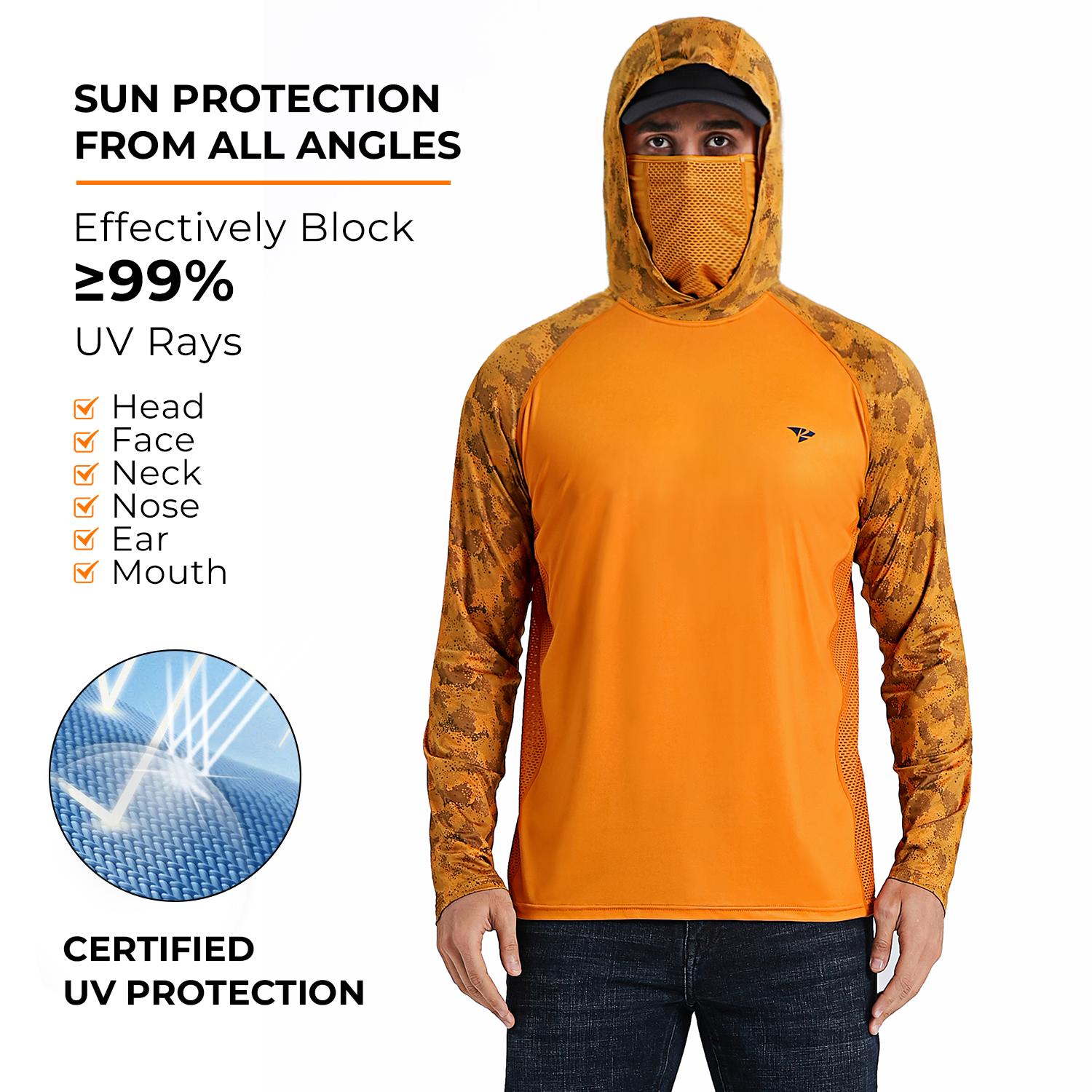 RODEEL 915 Sun Hoodie Shirts w/ Mask Neck Gaiter Men UPF 50+ UV Protection Long Sleeve Lightweight Quick Dry Moisture Wicking Breathable Cooling Activewear for Outdoor Sport Gym Fishing Hiking Roofing Landscaping Construction, Holiday Gift RODEEL 915 Sun Hoodie Shirts w/ Mask Neck Gaiter Men UPF 50+ UV Protection Long Sleeve Lightweight Quick Dry Moisture Wicking Breathable Cooling Activewear for Outdoor Sport Gym Fishing Hiking Roofing Landscaping Construction, Holiday Gift