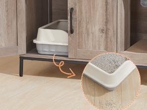 HOOBRO 2 in 1 Hidden Litter Box Furniture with Shelf, Double Litter Box Cabinet with 2 Dangling Plush Balls and 1 Toy Ball, Greige and Black Cat Litter Box Enclosure Furniture #SummerVibes #petlovers