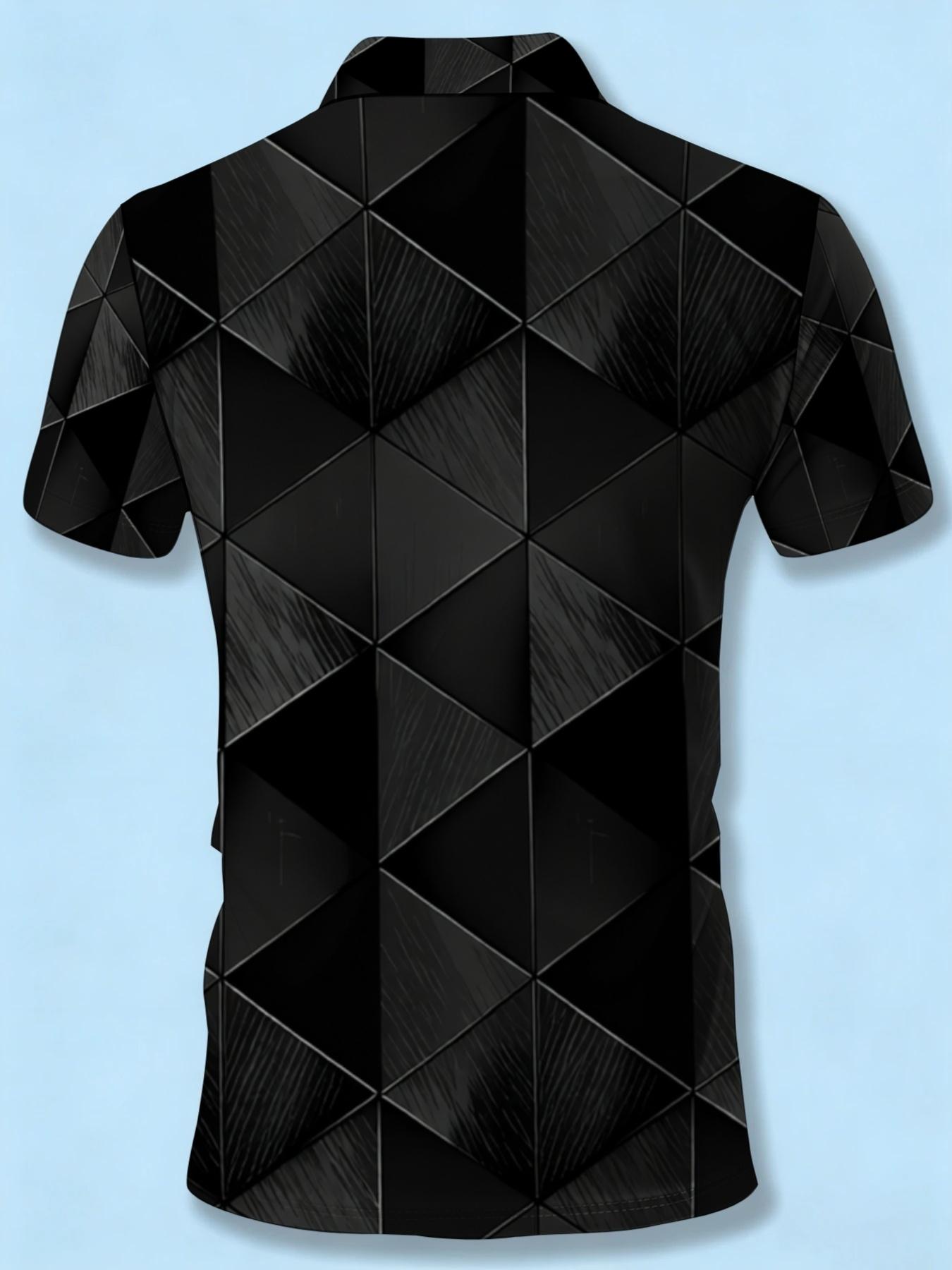 Colorful Lion Pattern Men's Short Sleeve Polo Shirt, Stylish Print Slim Fit, Summer Trendy Top