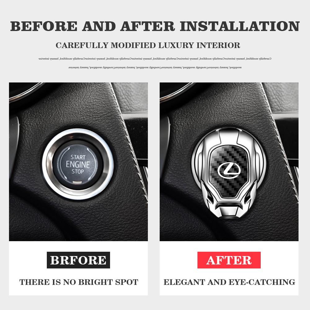 Lexus Car Interior Engine Start Button Protective Cover, Car Engine Start Button Cap, Engine Start/Stop Switch Decorative Button Cover, Flip-Open Automotive Style Design.