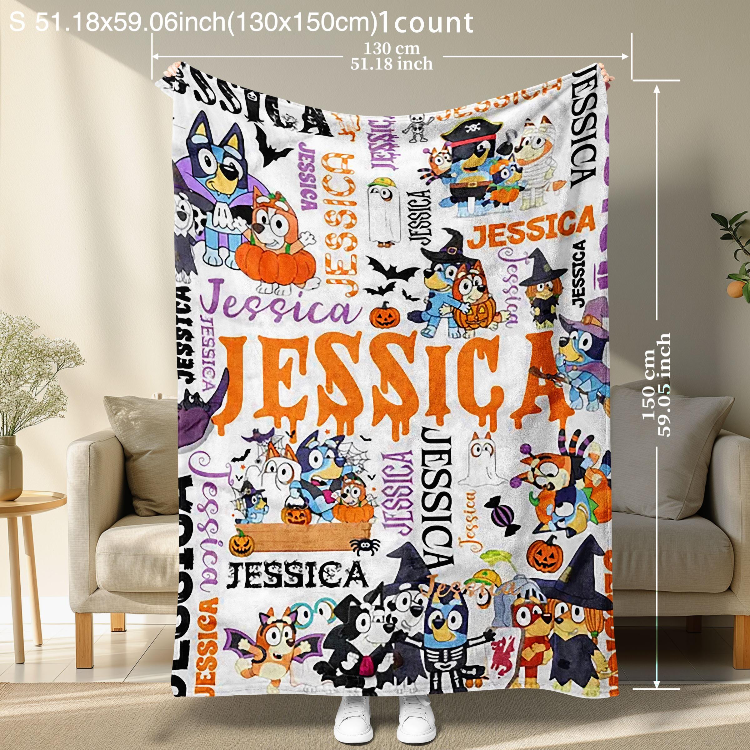 Soft Dog Patchwork Blanket, Perfect Gift for Family/friends, Ideal for Learning/naptime, Pet Bedding, Bedroom Decor, Halloween/birthday Gift