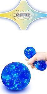 Squishy Dough Stress Ball Squeeze Toy (1 Pack) Squishy Stress Balls for Kids and Adults, Funny and Soft Change Color Squeeze Ball, Squish Ball, Ideal for Anxiety Relief, Autism, ADHD (Blue)