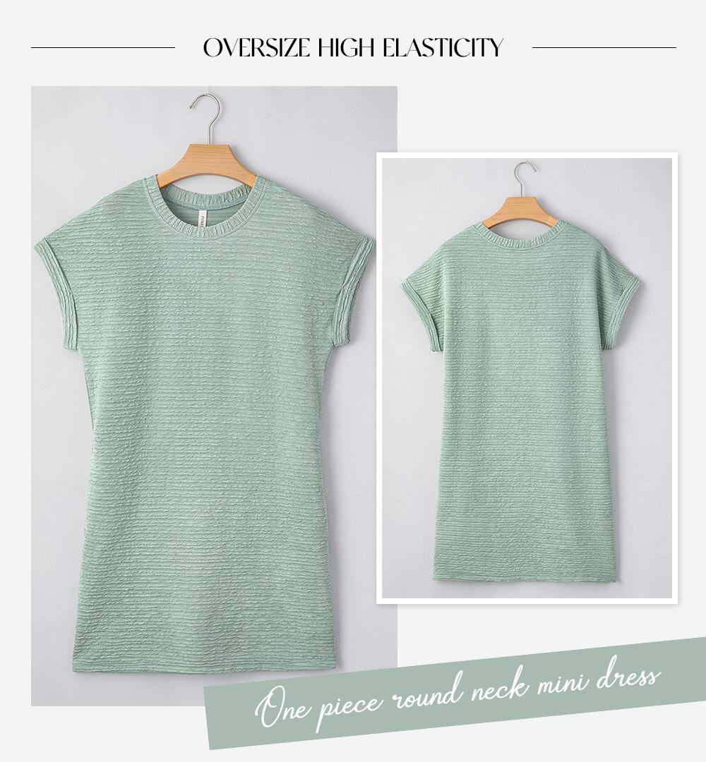 EVALESS Women's Casual Loose Mini Dress 2026 Crewneck Lightweight Batwing Shortsleeve Stretchy Slim Comfortable Summer Outfits for Beach & Everyday Wear