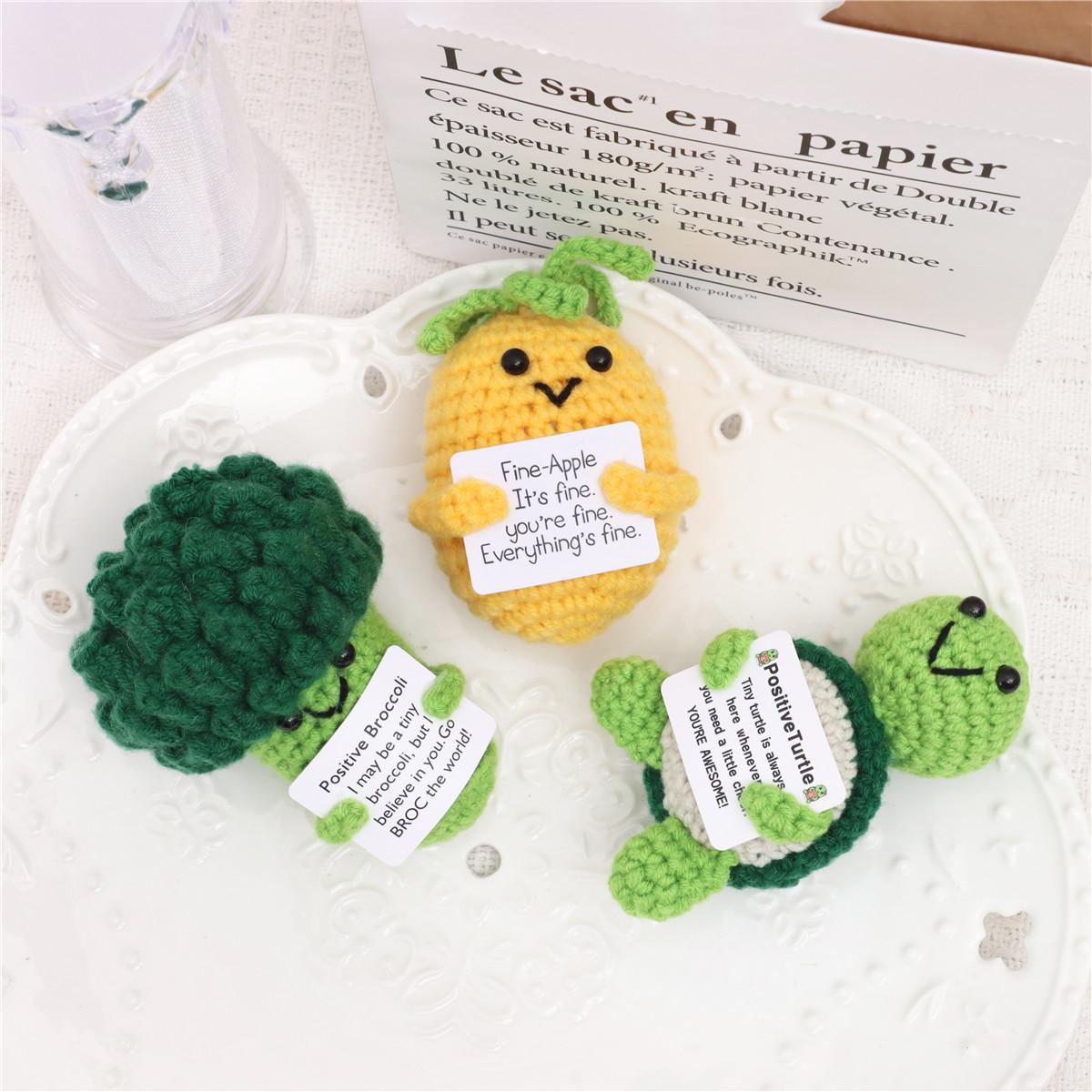 Cute Turtle Design Crochet Plush Toy, 1 Count Positive Potato Turtle Crochet Plush Toy, Soft Knitting Desktop Ornament, Perfect Gift for Birthday & Holiday, Stuffed Animals, Home Decor, Durable Soft Fluffy, Soft Stuffed Figure