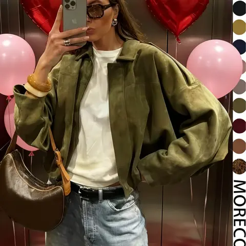 【Black Friday】Women's Loose-Fitting Jacket, Casual Basic Outerwear for Spring & Autumn, Everyday Top, Womenswear, Multiple Colors Available