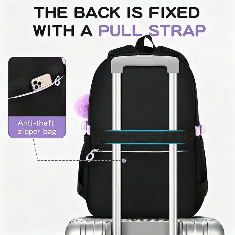 A Casual Backpack for Teens Adorned with a Bow, Ideal for Outdoor Adventures And Travel, Made to Fit a 15.6-Inch Laptop, Equipped with Adjustable Shoulder Straps And Smooth Zippers, Perfect for Everyday Outings And School Use., for Teenager