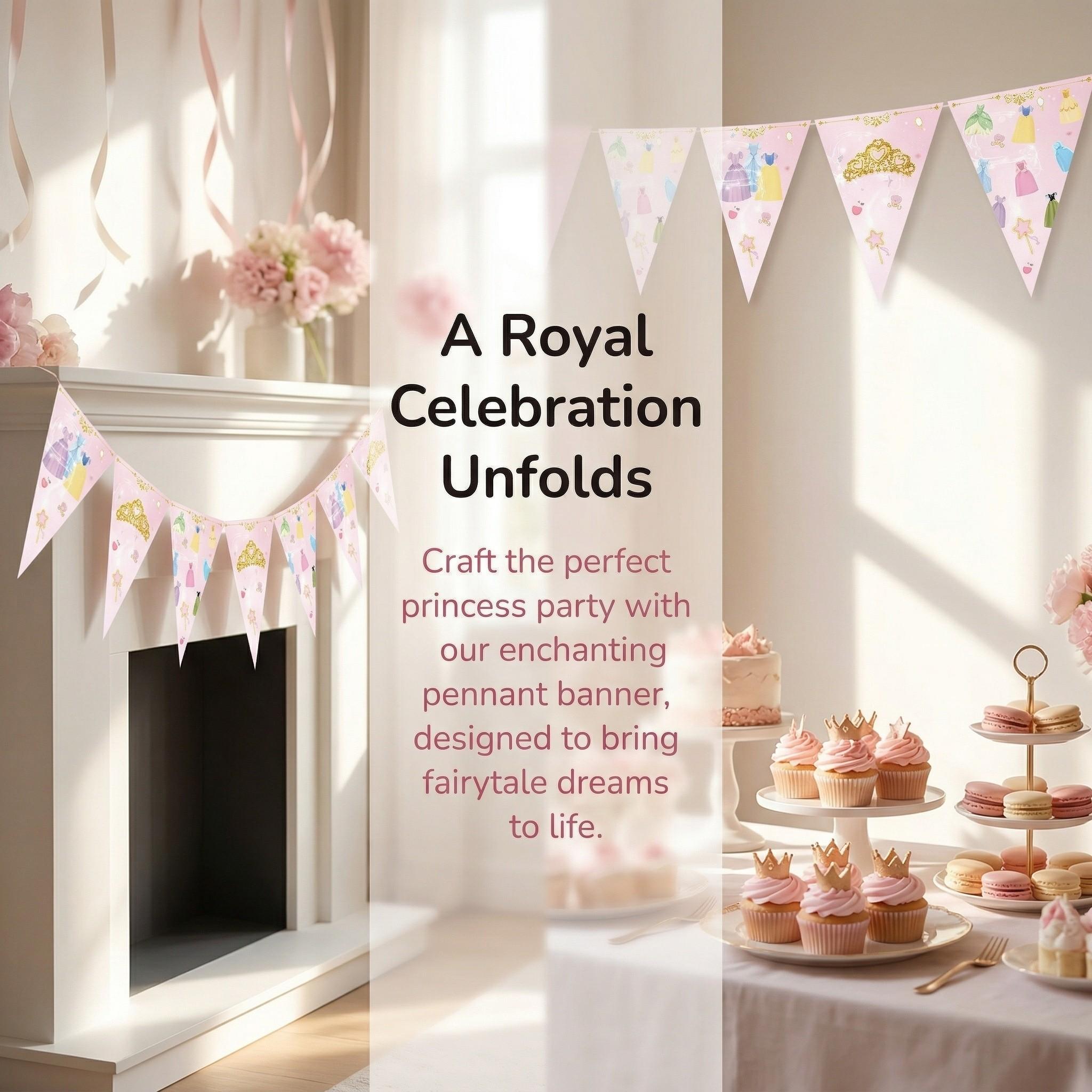 12pcs set of girls' clothing-themed party supplies Happy Birthday banner party decorations, featuring pink triangular flags with crown and dress print design, home wall decoration, wedding anniversary, holiday celebration supplies