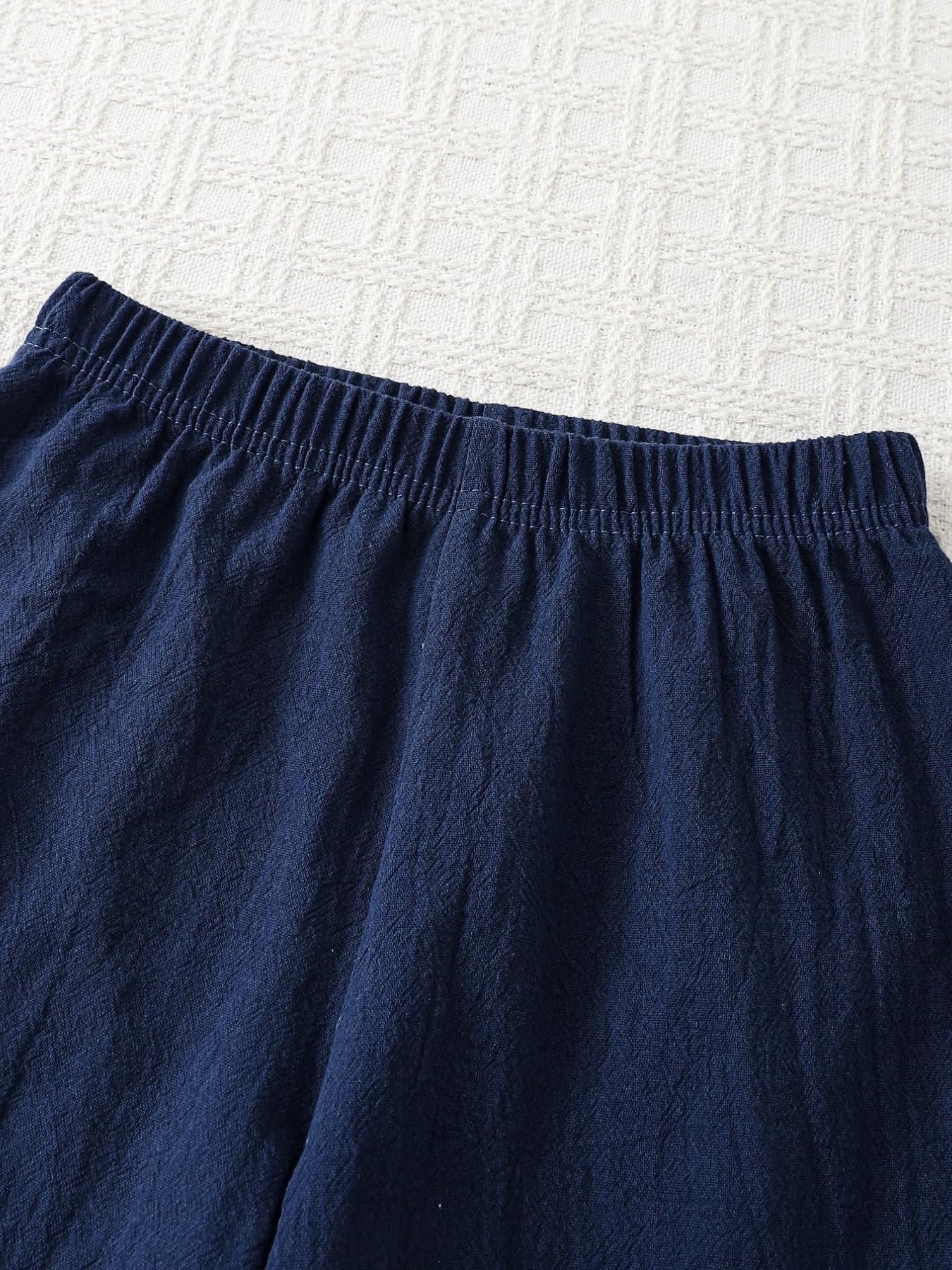 Boys Summer Fashion Set, Three-Color Striped Button-Up Shirt & Lightweight Breathable Shorts, Casual Daily Outdoor