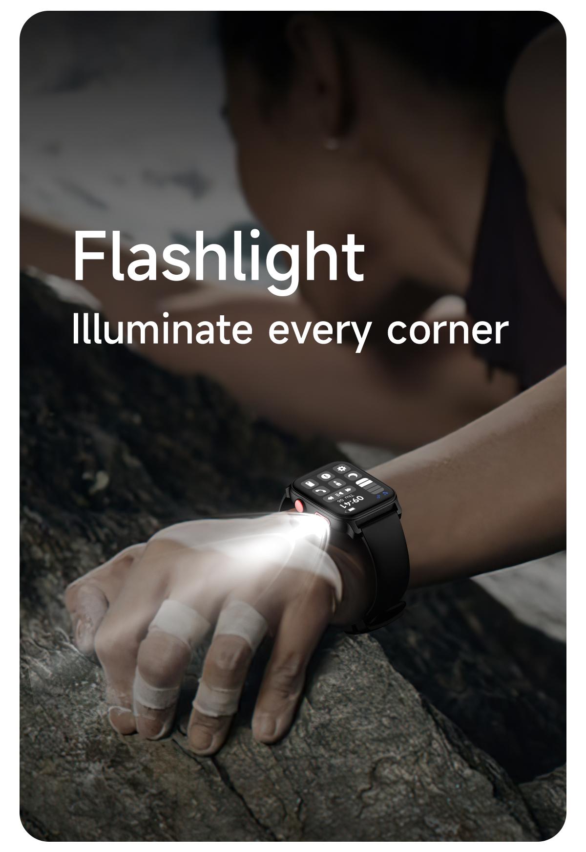 Smart Watch for Men and Women with Call/Message Reminder, Smart Watch 1.83 Inch Touch Screen, Fitness Watch Heart Rate/Sleep/Calorie/Step Monitor, Emergency Flashlight, Activity Tracker for Android iOS