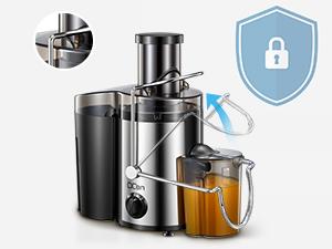 Qcen Juicer Machine, 500W Centrifugal Juicer Extractor with Wide Mouth 3” Feed Chute for Fruit Vegetable, Easy to Clean, Stainless Steel, BPA-free