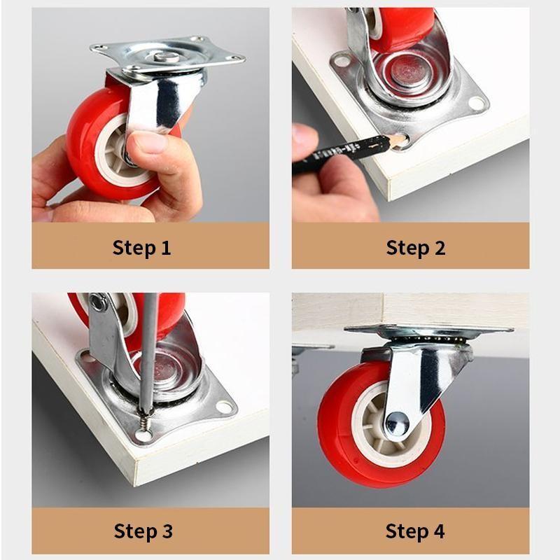 1.5 Inch Furniture Rotating Wheels, Universal Casters, Swivel Wheels, Rubber Wheels, Suitable for Hand Trucks and Flatbeds, Durable and Smooth Rolling