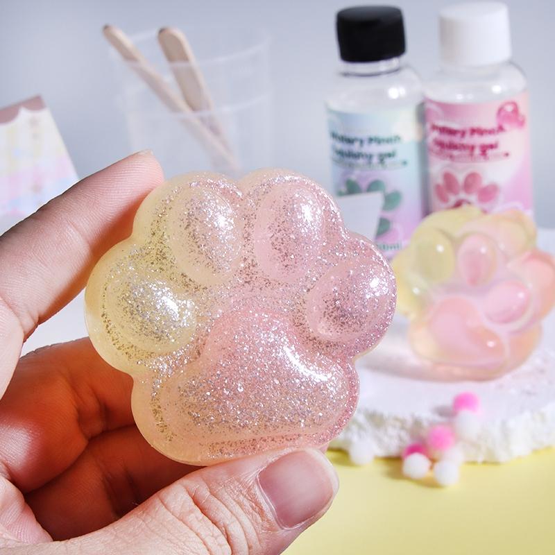 18pcs Transparent Taba for squishy Kit | 100ml Liquid Silicone for Squishy Maker, Super Soft Silicone Rubber Fast All-in-one for squishy Making Kit for Cat Paw Casting, Decompression Gift-Casting Molds, Mochi Squishy Toy, Squishy Fun Set