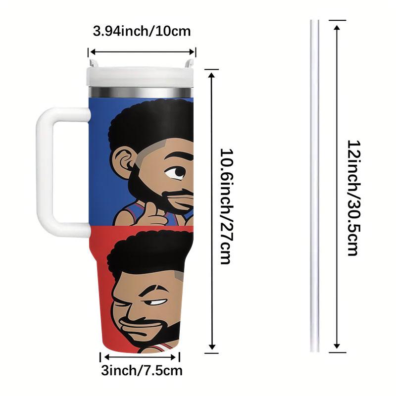 1pc Cute Cartoon Insulated Cup, Vacuum Dual-Layer Stainless Steel, Long-Lasting Heat and Cold, Portable Coffee Cup for Office and Travel