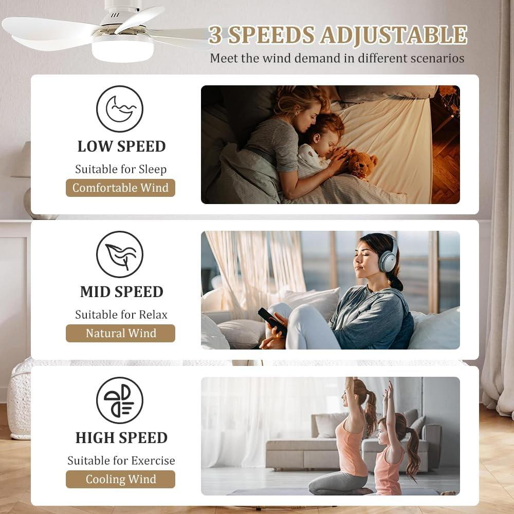 Portable Mini Ceiling Fan with Light Bulb, Remote Control, 20 Inch Screw Fan, E26 Base, 40w/3000k-6000k, for Bedroom, Kitchen, Living Room