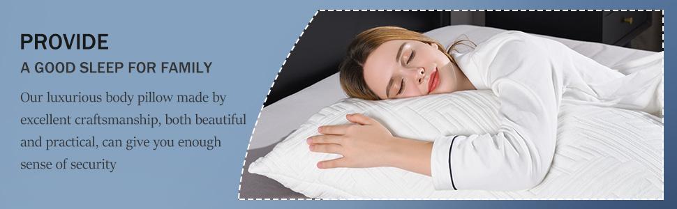 Downluxe Memory Foam Body Pillows for Adults - Full Body Pillow for Side and Back Sleepers, 20 x 54, White,#TikTokShopBlackFriday