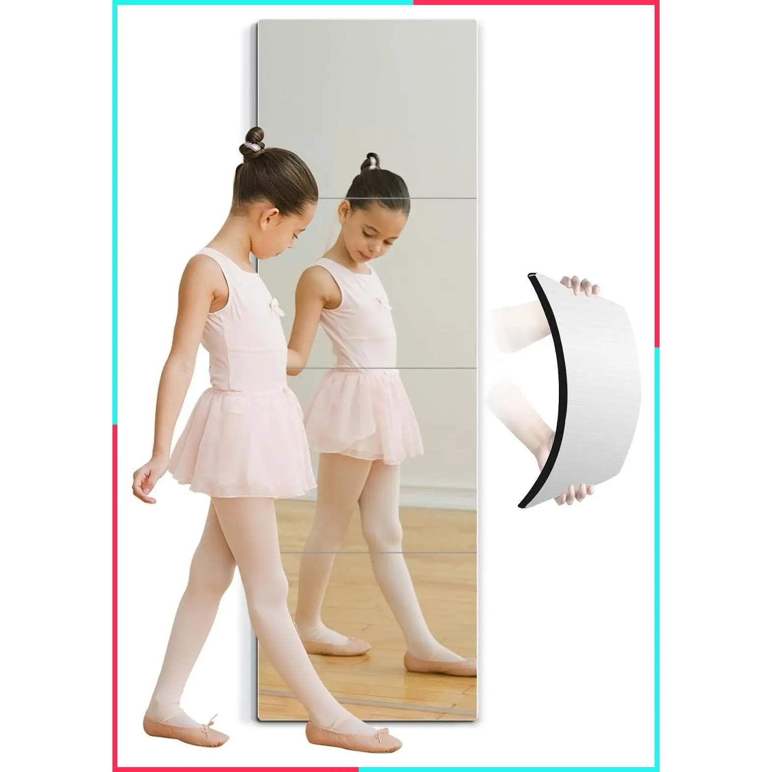 Full Length Mirror for Kids Safety Shatterproof Mirror, Plastic Wall Mirrors, Made Of Acrylic Plexiglass Mirrors, 4 Pcs 12"x12", Long Bedroom Door Closet Mirror's, Workout For Home Gym Body Mirror's