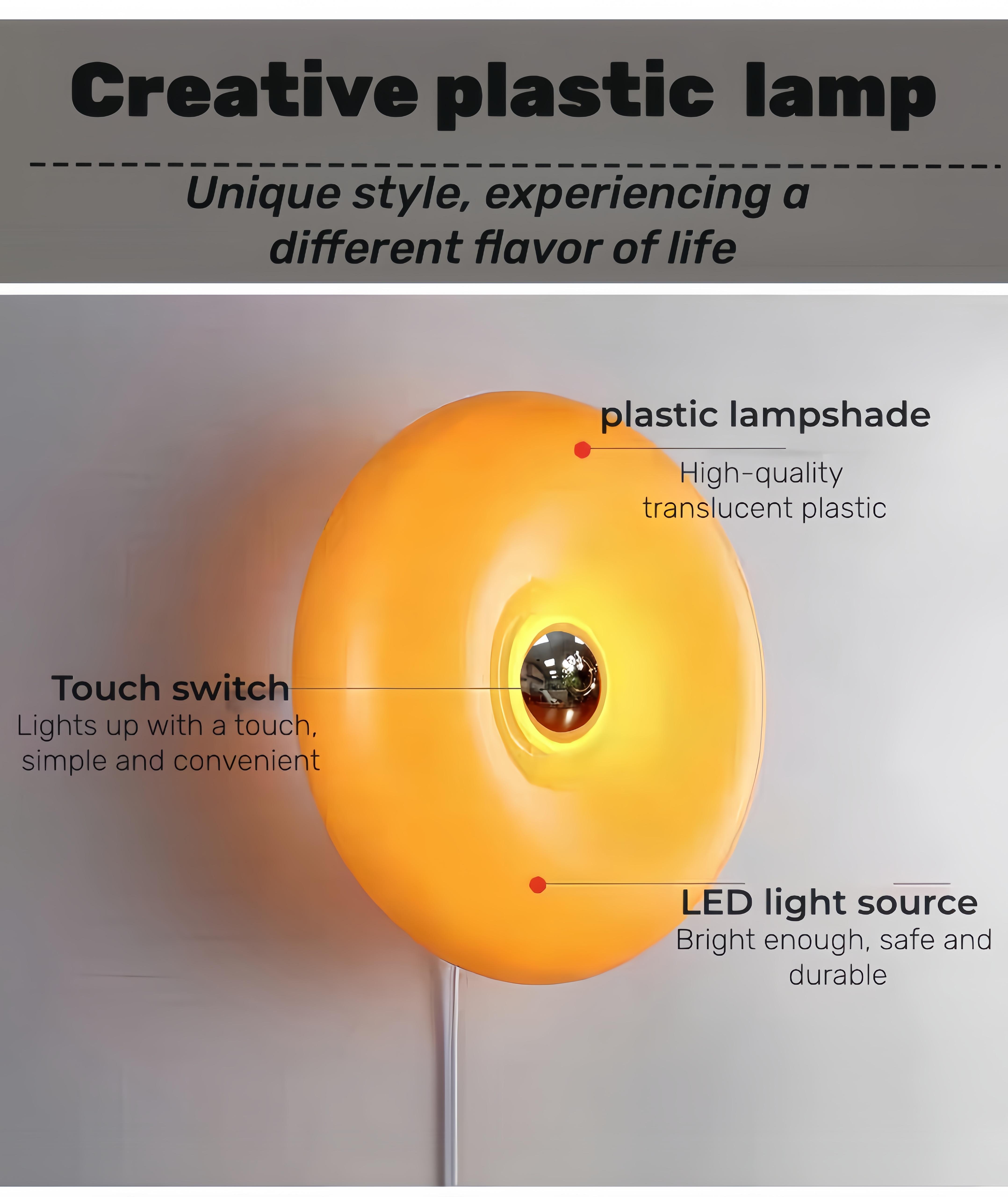 Modern Donut Table Light, LED Bedside Desk Light, USB Charging Touch Switch, Three-Tone Dimming Atmosphere Lamp, Durable Plastic Shade