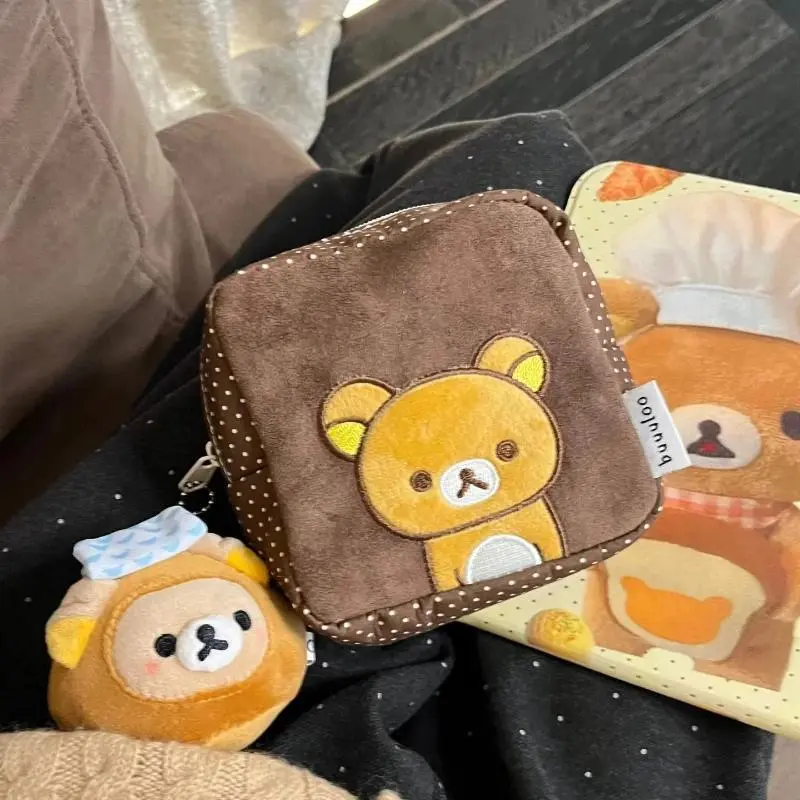 2026 Rilakkuma Women Card Holder Document Organizer Driver License Cover Mini Wallet Card Case Coin Purse Portable Bag No Pendan