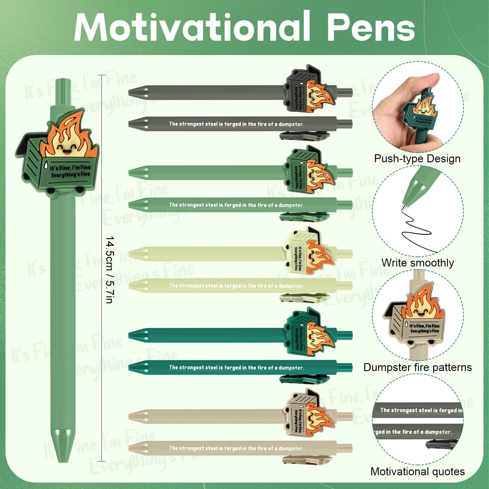 20 Sets Positive You Rock Gift with Ballpoint Pen Keychain Inspirational Card Easter Basket Stuffers for Easter Egg Hunt Easter Gift for Coworkers Teacher Student Team Staff Classroom Prize Supplies (7 Styles)