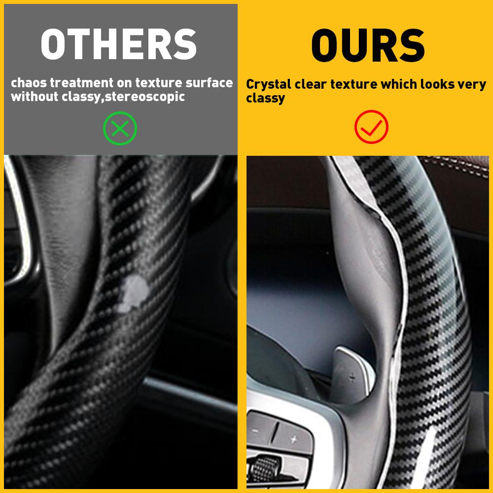 AUXITO 37cm -38cm 15" Steering Wheel Cover Faux Leather For Acura Carbon Fiber AUXITO 37cm -38cm 15" Steering Wheel Cover Faux Leather For Acura Carbon Fiber