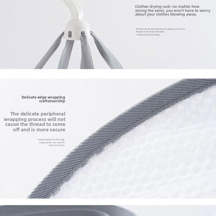 2-Tier Foldable Clothes Drying Rack Net, Household Mesh Laundry Basket for Drying Underwear, Socks & Sweaters, Anti-Deformation Hanging Drying Tray, Portable Space-Saving Laundry Dryer for Home Use