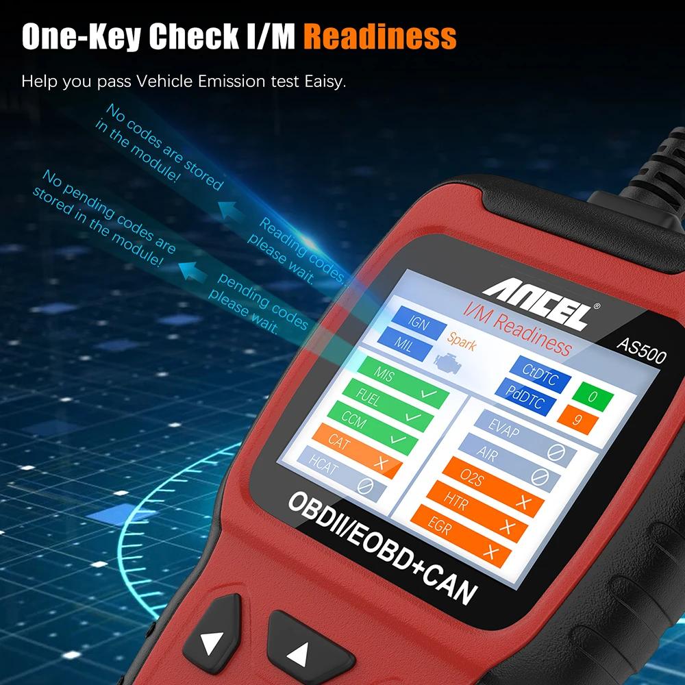 Ancel AS500 Car Code Reader OBD2 Scanner Check Engine Battery Test Live Data US
