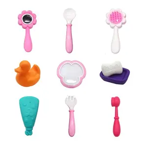 18-Inch Doll Accessories Set, Realistic Cutlery, Bath Soap, Toothpaste, Toothbrush, 9-Piece Kit, Unisex, No Battery Required