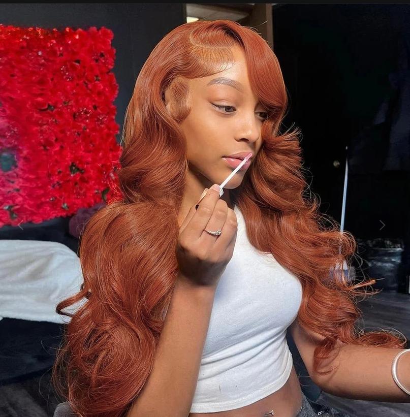Bling Hair 180% Density Ginger Color Lace Front Wigs Human Hair Pre Plucked 13x4/6 Body Wave Copper Human Hair Lace Front Wigs for Women